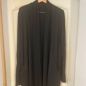 Athleta Pranayama Long Wrap Cardigan Black Medium Tall
